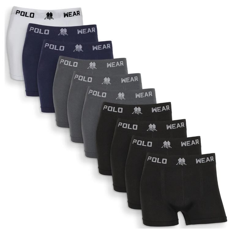 Kit 10 Cuecas Boxer Polo Wear Masculina Sem Costura