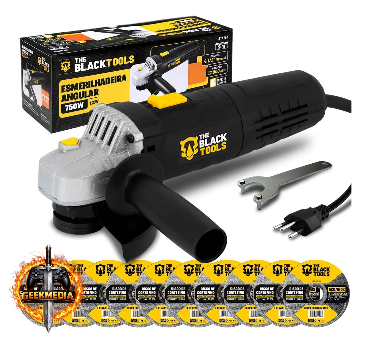 Esmerilhadeira Angular The Black Tools 750W