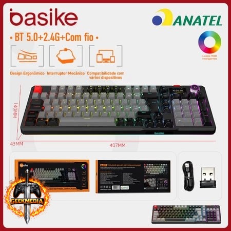 Basike Teclado Mecânico Modo Triplo