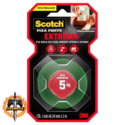 Fita Dupla Face Scotch 3M Fixa Forte