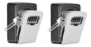 Mini Cofre Parede Guarda Chaves Senha Airbnb Joias Dinheiro Cor Cinza