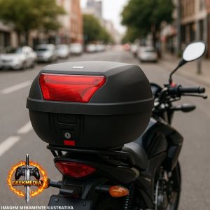 Bauleto Moto 28L Smart Box 2 Pro Tork com Base, Chaves e Refletor Traseiro