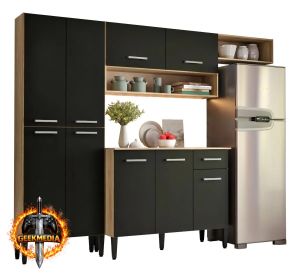 Cozinha Compacta Arizona Glam Carraro Carvalho/Preto