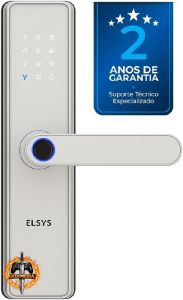 Elsys Fechadura Digital Wi-Fi Biometria Blues Prata
