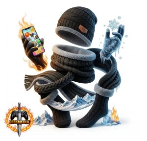 Kit Inverno Touca Gorro Com Cachecol Luva E Meia Térmica - 4 Peças