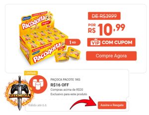 Paçoca Quadrada Paçoquita C/50 Unidades 1kg