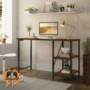 Mesa Escrivaninha Office Estilo Industrial Preto Imbuia 1,10m Klm