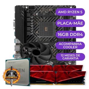 Kit Upgrade Gamer AMD Ryzen 5 3400G  Placa Mãe  16GB DDR4