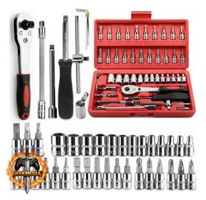 Kit 46 Peças Jogo De Chave Catraca Soquete Combo Maleta