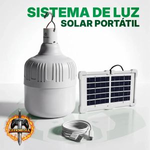 2x Lampada Led Solar Recarregável Camping