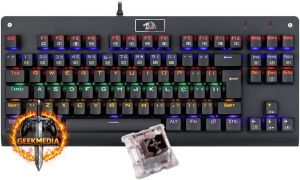 Teclado Mecânico Redragon Dark Avenger Preto Iluminação Rainbow Switch Azul