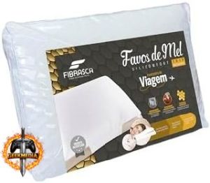 Travesseiro de Pescoço para Viagem Lavável Favos de Mel Trip Fibrasca