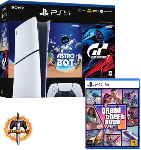 PlayStation 5 Slim Digital 825GB - Bundle GTA VI  Astro Bot  Gran Turismo 7
